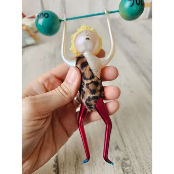 Dept 56 beaux vintage strong man weightlifting weightlifter 500 Italian ornament
